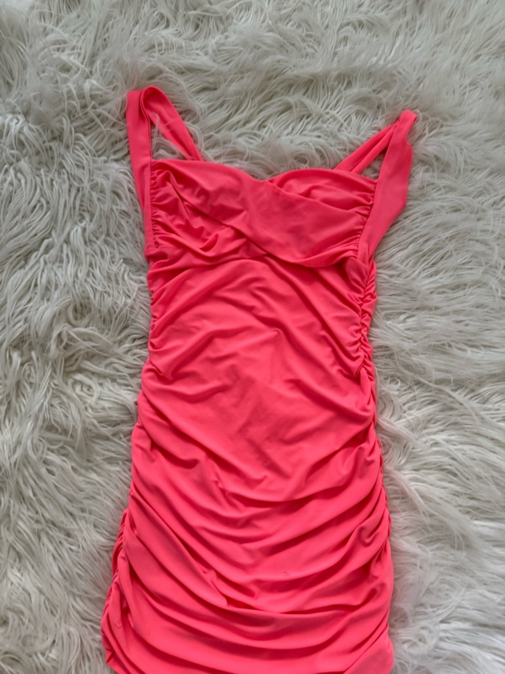 Women’s Pink Ruched Tank Dress - Picture 3 of 4